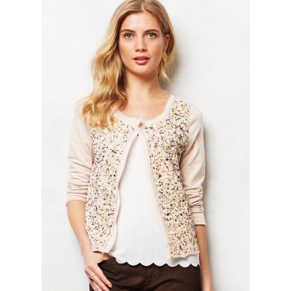 Anthropologie Paillette Cardigan